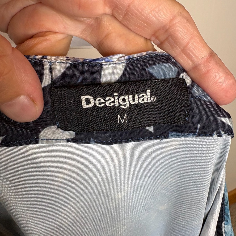 Desigual Candice Jumpsuit M Blue Floral Paisley Patchwork Artsy Bohemian Hippie - Picture 13 of 16